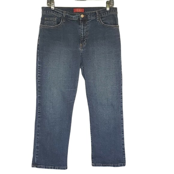 Zena Capri Jeans Size 12 Denim Crop Cotton Stretch - Picture 1 of 7